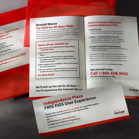 B2C Direct Mail Verizon - New services promotion and awareness collateral
