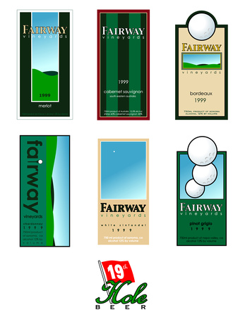 Holiday Wine Labels Golf Industry - Fun, themed holiday labels for vendors and staff